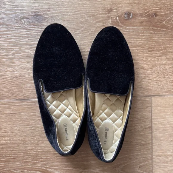 Birdies Black Velvet Sterling Women's Slip on. Size 9 - Picture 2 of 6